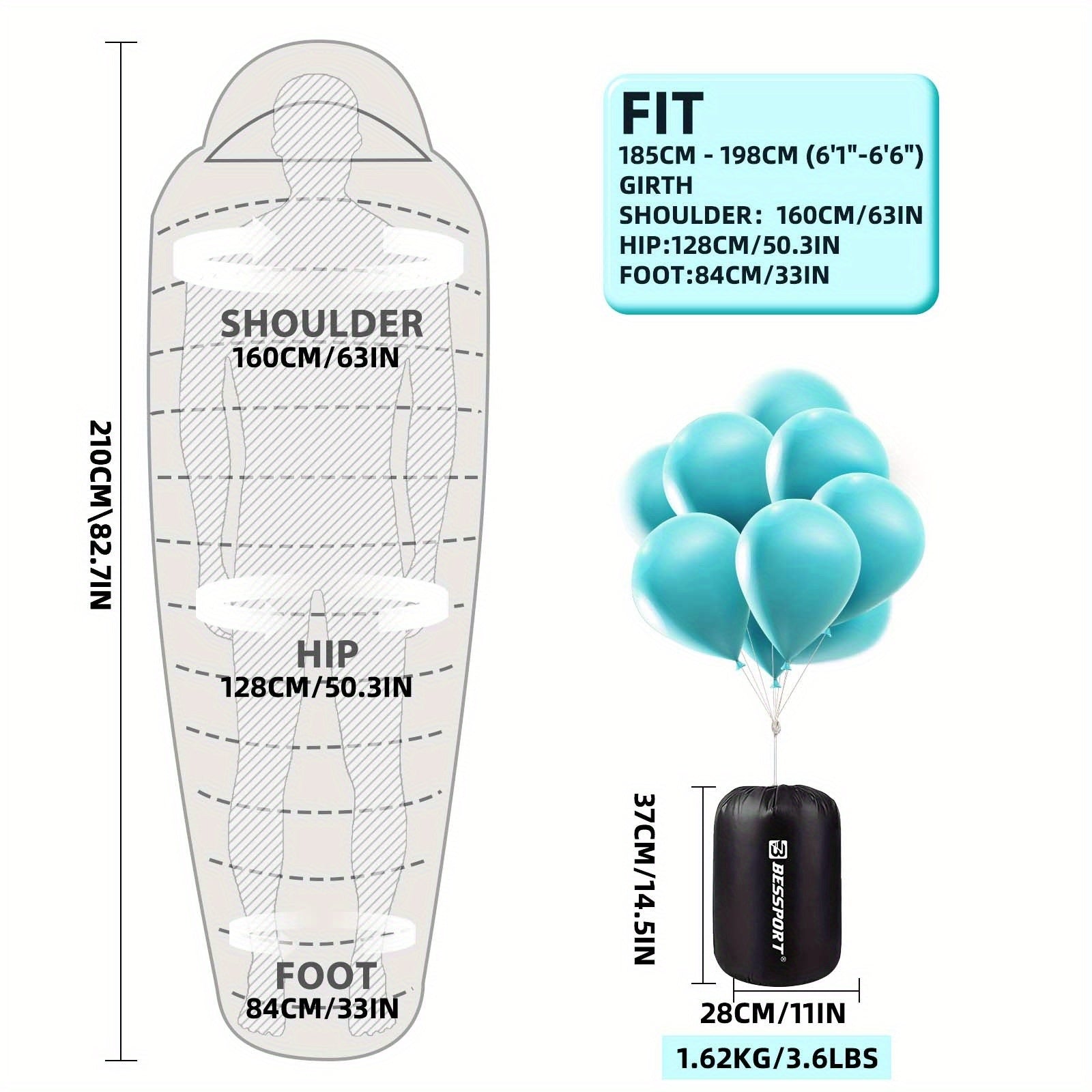 Bessport Mummy Sleeping Bag 15-45 Fahrenheit Extreme 3-4 Season Sleeping Bag for Adults Cold Weather-Warm And Washable, for Hiking Traveling Outdoor Activities