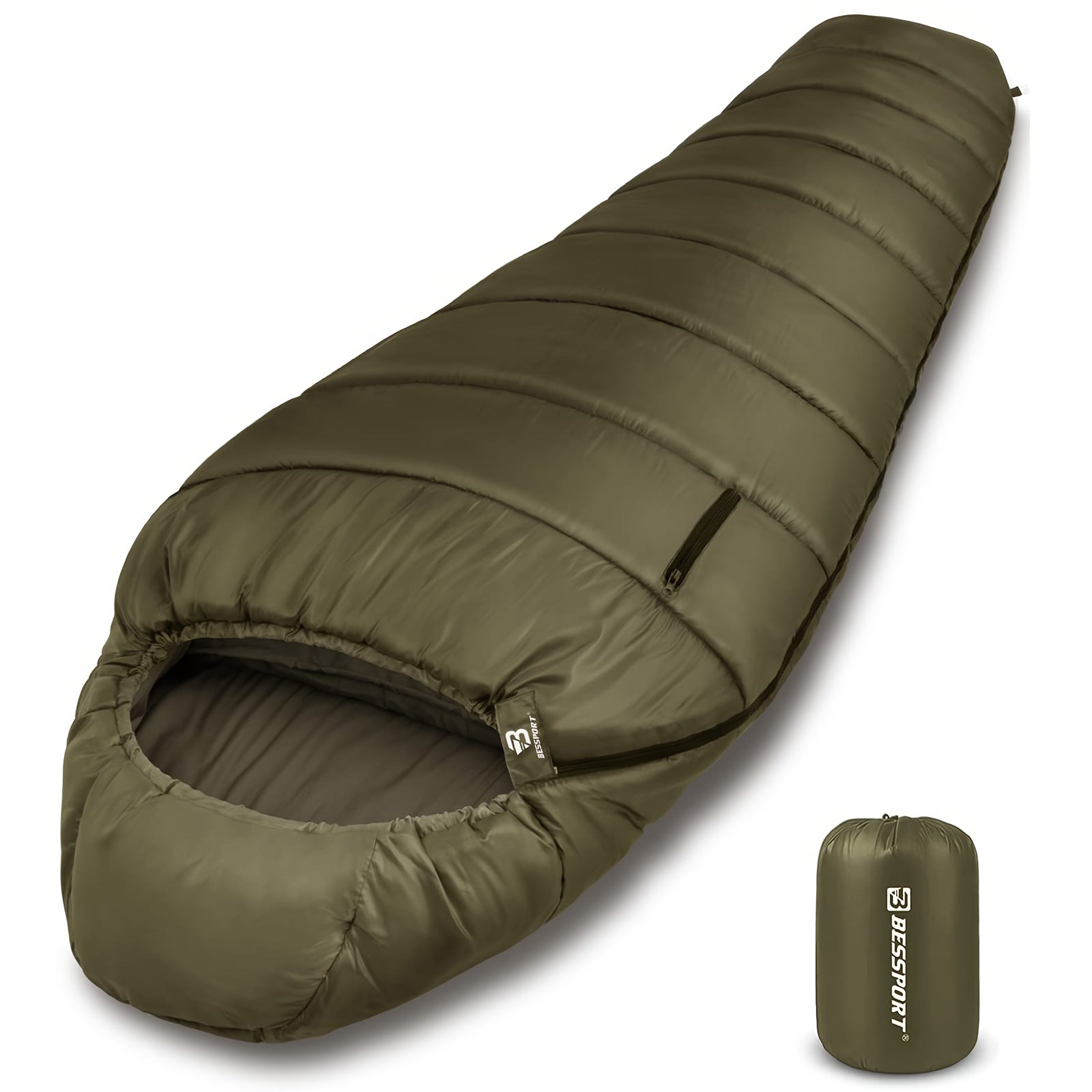 Bessport Mummy Sleeping Bag 15-45 Fahrenheit Extreme 3-4 Season Sleeping Bag for Adults Cold Weather-Warm And Washable, for Hiking Traveling Outdoor Activities
