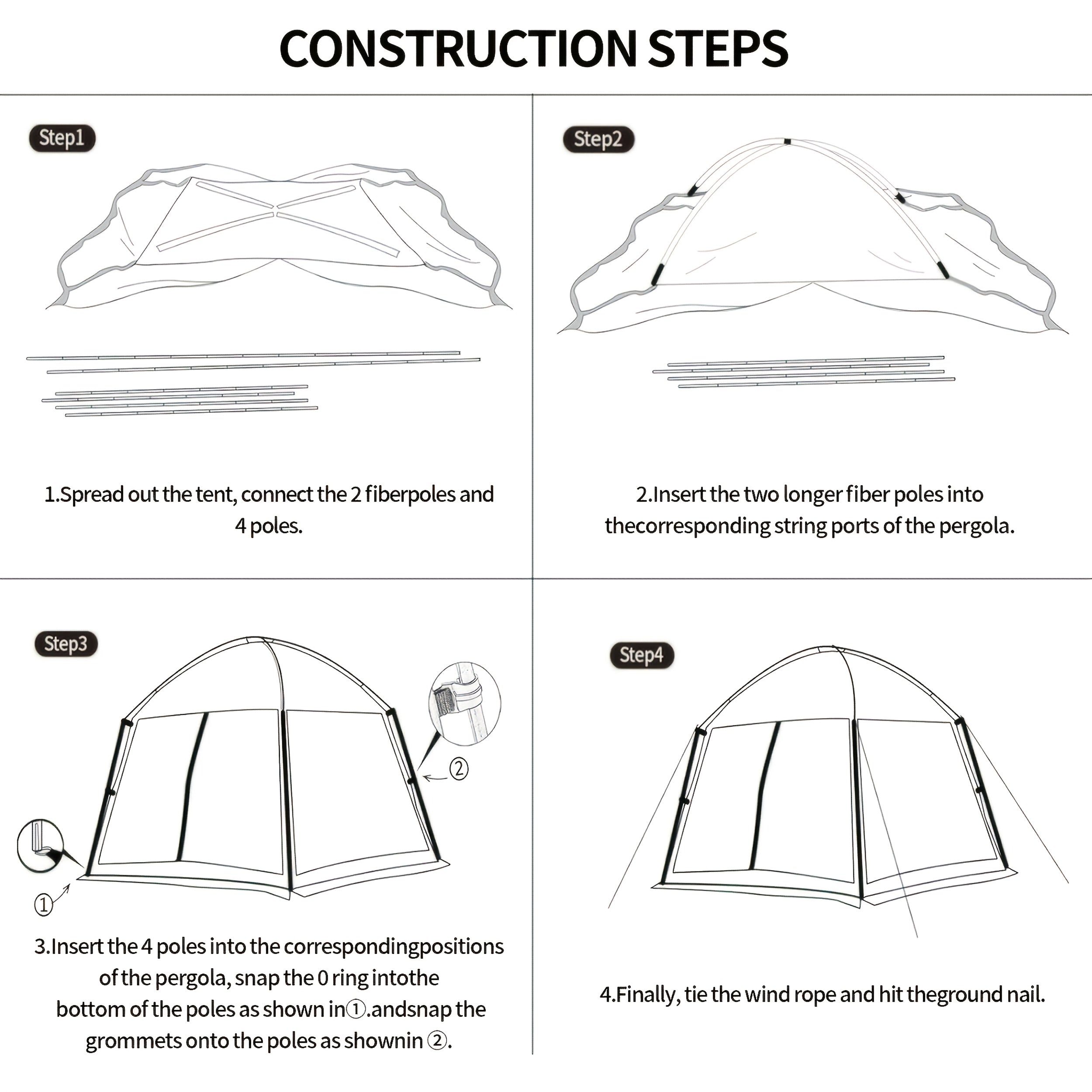 Portable, Outdoor Camping Tent Lightweight And Portable Outdoor Camping Tent | Made Of 210D Oxford Fabric, Easy to Set Up, Suitable for Families Of 8 to 10 People, Camping Trips, Family Backyard Picnics, And Hiking