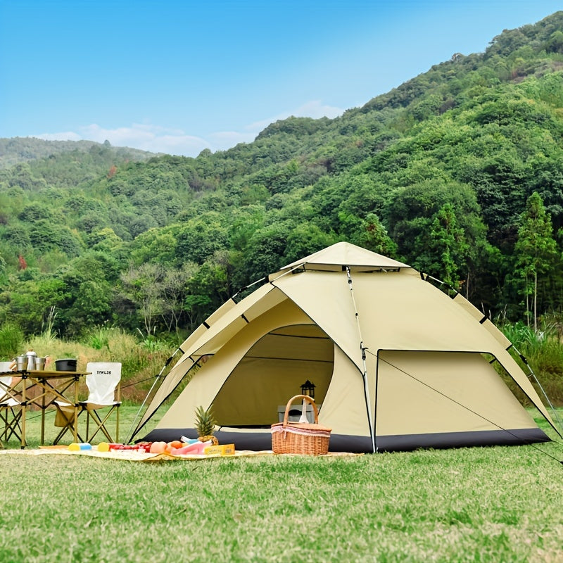 Tent Outdoor 3-4 People Fully Automatic Quick Opening Camping, Double-layer Thick Leisure Beach Park
