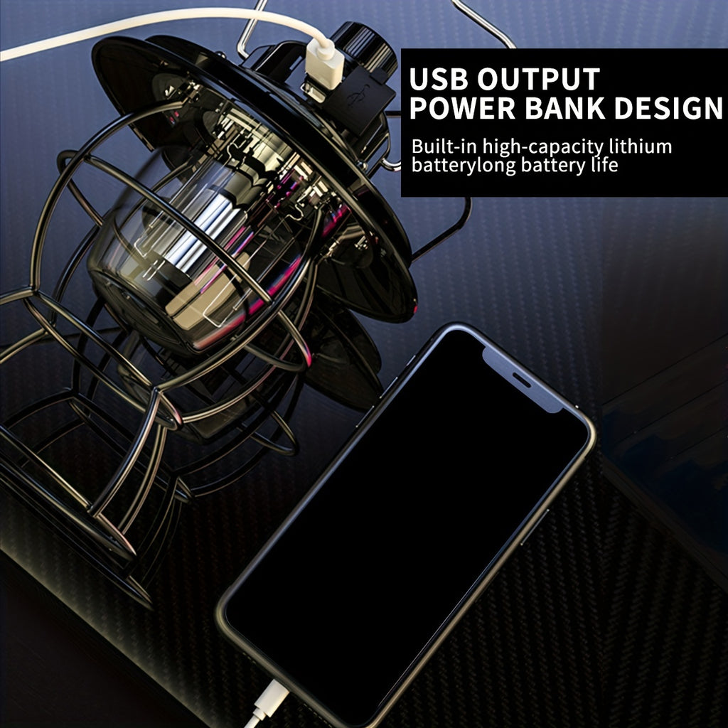 Vintage|USB Rechargeable Vintage USB Rechargeable Camping Light | Portable Outdoor Lantern, Versatile Illumination 1pc