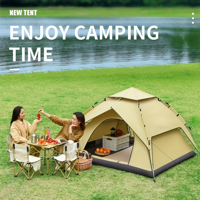 Tent Outdoor 3-4 People Fully Automatic Quick Opening Camping, Double-layer Thick Leisure Beach Park